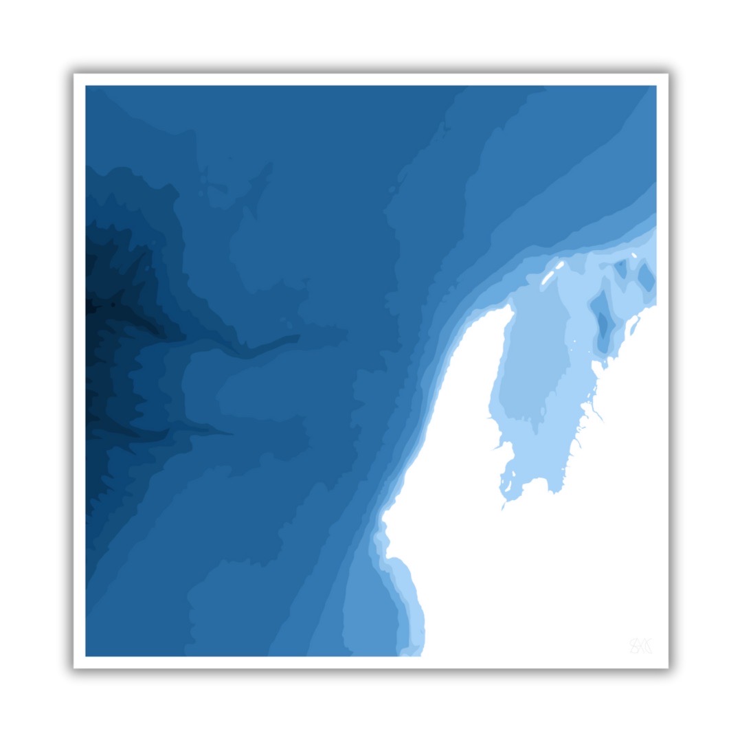 Exmouth Ocean Floor Map Print