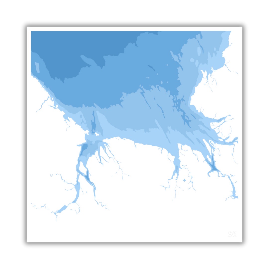 WA / NT Border Ocean Floor Map Print